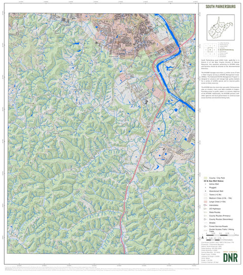 WV Division of Natural Resources South Parkersburg Quad Topo - WVDNR digital map