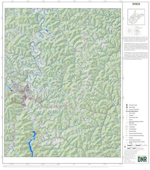 WV Division of Natural Resources Spencer Quad Topo - WVDNR digital map