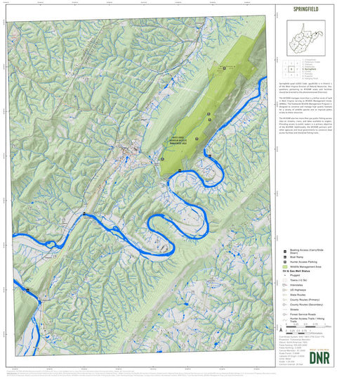 WV Division of Natural Resources Springfield Quad Topo - WVDNR digital map