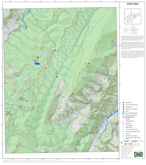 WV Division of Natural Resources Spruce Knob Quad Topo - WVDNR digital map