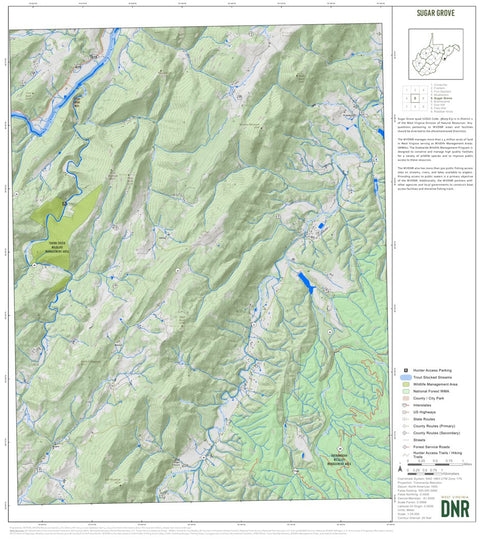 WV Division of Natural Resources Sugar Grove Quad Topo - WVDNR digital map
