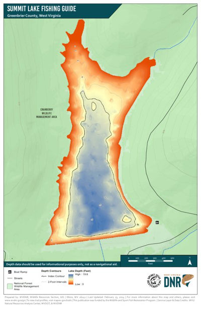 WV Division of Natural Resources Summit Lake Fishing Guide digital map