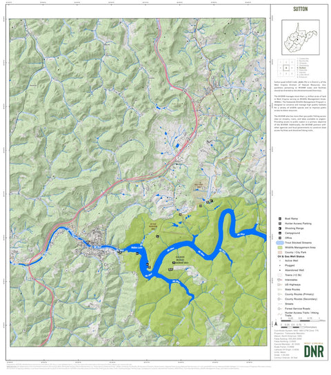 WV Division of Natural Resources Sutton Quad Topo - WVDNR digital map
