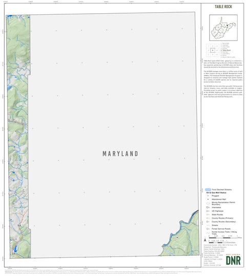 WV Division of Natural Resources Table Rock Quad Topo - WVDNR digital map