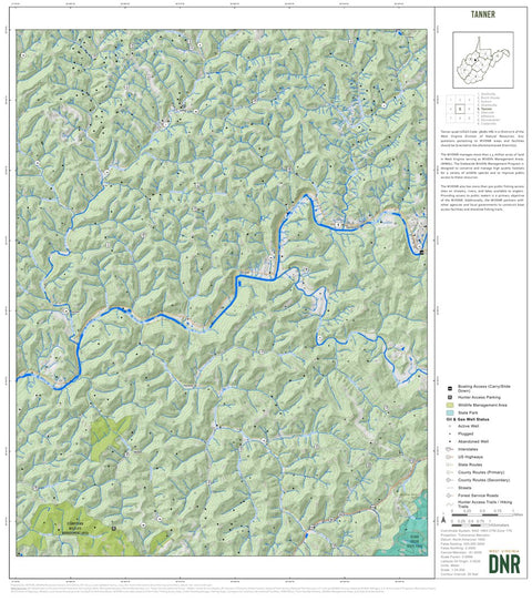WV Division of Natural Resources Tanner Quad Topo - WVDNR digital map
