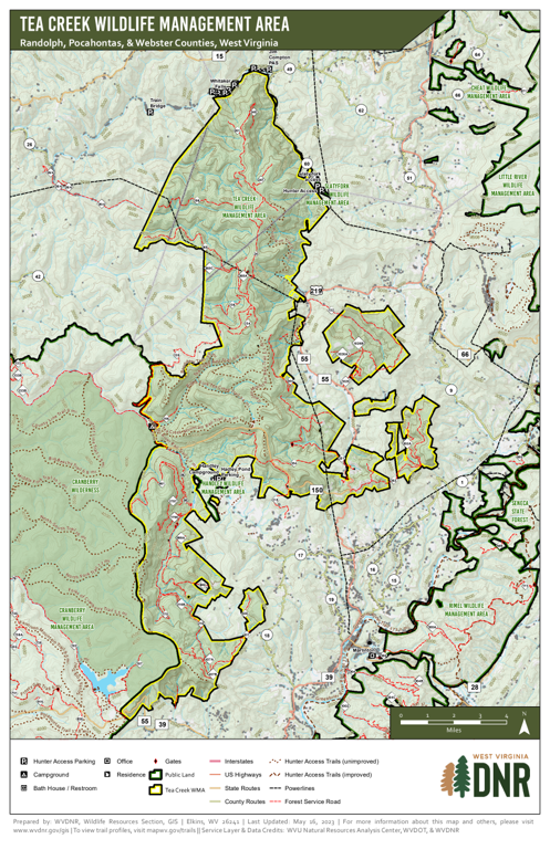 Area Manager Map Tea Creek Wildlife Management Area Map by WV Division of Natural ...