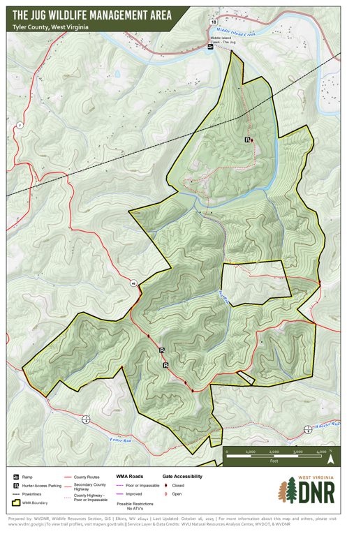 Area Manager Map The Jug Wildlife Management Area Map by WV Division of Natural ...