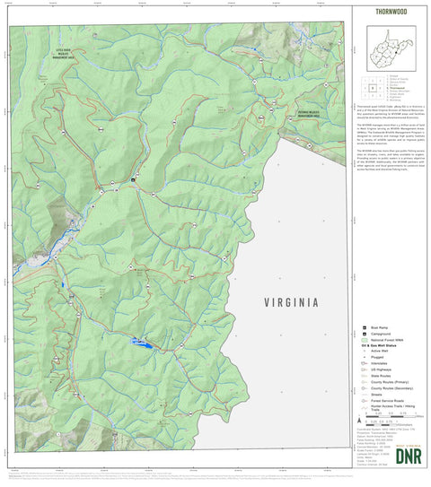 WV Division of Natural Resources Thornwood Quad Topo - WVDNR digital map