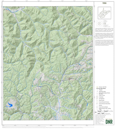 WV Division of Natural Resources Tioga Quad Topo - WVDNR digital map