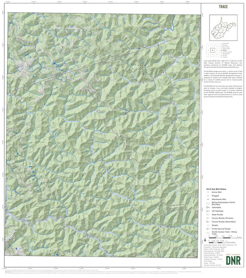 WV Division of Natural Resources Trace Quad Topo - WVDNR digital map
