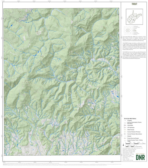 WV Division of Natural Resources Trout Quad Topo - WVDNR digital map