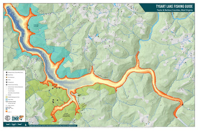 WV Division of Natural Resources Tygart Lake Fishing Guide (Large) digital map