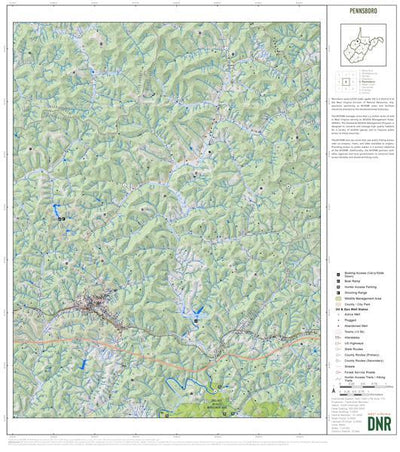 WV Division of Natural Resources Tyler County, WV Quad Maps - Bundle bundle