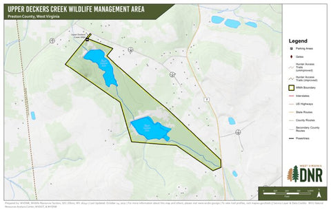 WV Division of Natural Resources Upper Deckers Creek Wildlife Management Area digital map