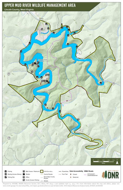 WV Division of Natural Resources Upper Mud River Wildlife Management Area digital map