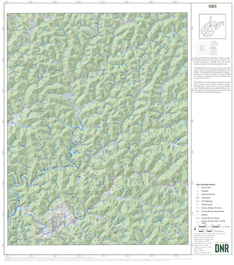WV Division of Natural Resources Vadis Quad Topo - WVDNR digital map