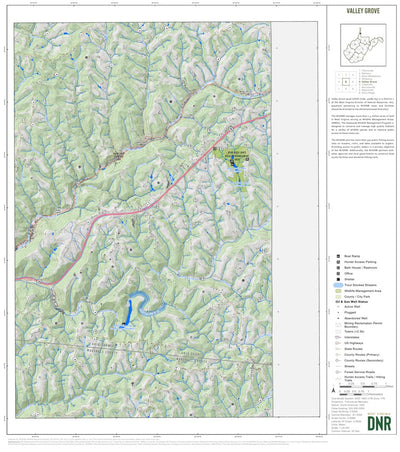 WV Division of Natural Resources Valley Grove Quad Topo - WVDNR digital map