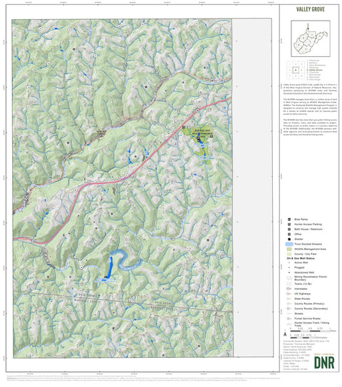WV Division of Natural Resources Valley Grove Quad Topo - WVDNR digital map