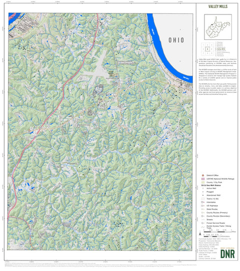 WV Division of Natural Resources Valley Mills Quad Topo - WVDNR digital map