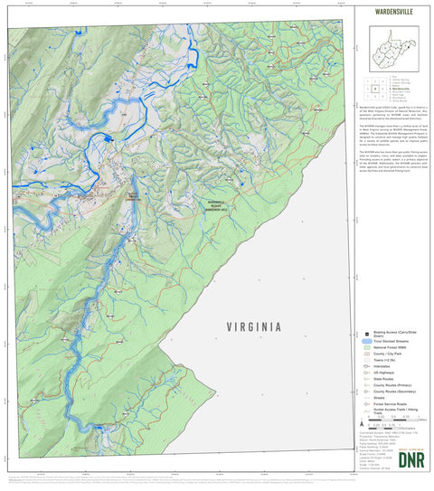 WV Division of Natural Resources Wardensville Quad Topo - WVDNR digital map