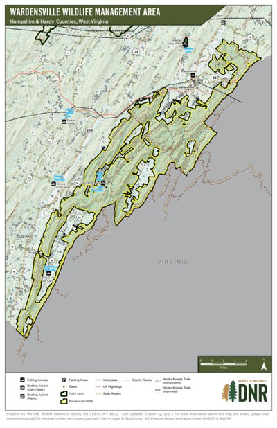 WV Division of Natural Resources Wardensville Wildlife Management Area digital map