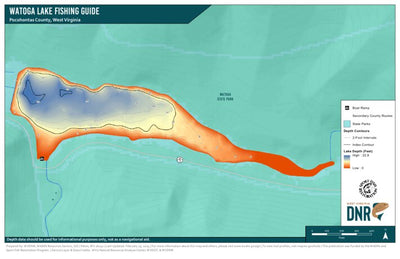 WV Division of Natural Resources Watoga Lake Fishing Guide digital map