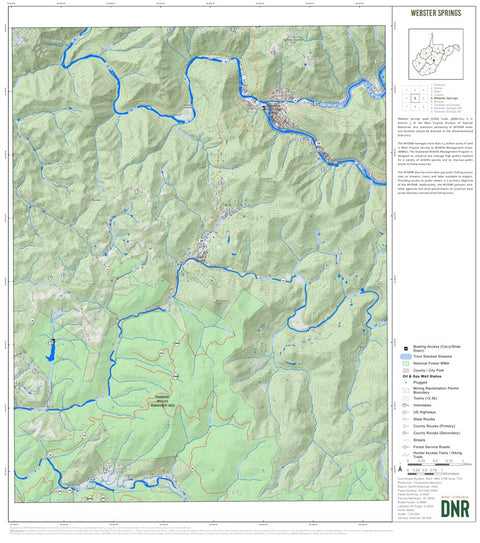 WV Division of Natural Resources Webster Springs Quad Topo - WVDNR digital map