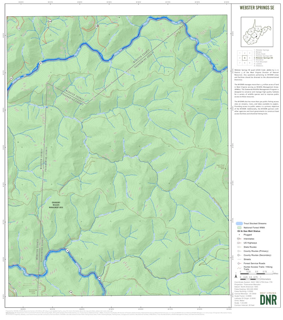 Webster Springs SE Quad Topo - WVDNR Map by WV Division of Natural ...