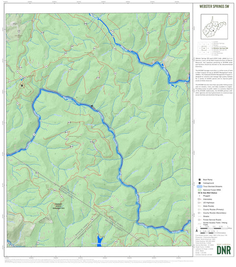 WV Division of Natural Resources Webster Springs SW Quad Topo - WVDNR digital map