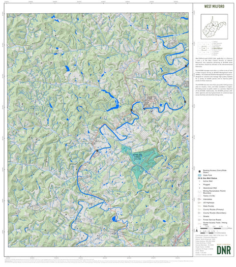 WV Division of Natural Resources West Milford Quad Topo - WVDNR digital map