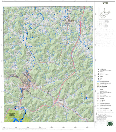 WV Division of Natural Resources Weston Quad Topo - WVDNR digital map