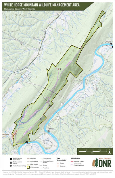 WV Division of Natural Resources White Horse Mountain Wildlife Management Area digital map