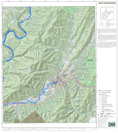 WV Division of Natural Resources White Sulphur Springs Quad Topo - WVDNR digital map