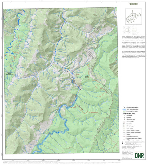 WV Division of Natural Resources Whitmer Quad Topo - WVDNR digital map