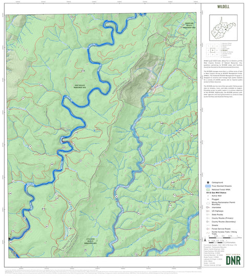 WV Division of Natural Resources Wildell Quad Topo - WVDNR digital map