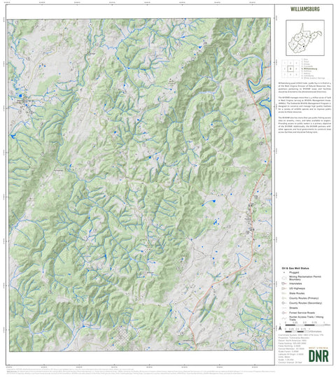 WV Division of Natural Resources Williamsburg Quad Topo - WVDNR digital map