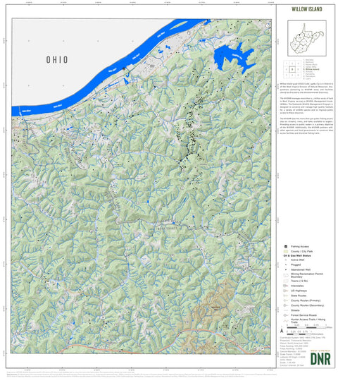 WV Division of Natural Resources Willow Island Quad Topo - WVDNR digital map