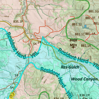 Wyoming HuntData LLC Mule Deer Unit 2 Summer, Winter Concentrations and Resident Herds digital map