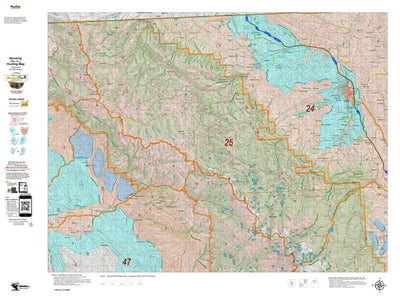 Wyoming HuntData LLC Mule Deer Unit 25 Summer, Winter Concentrations and Resident Herds digital map