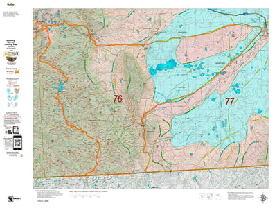 Wyoming HuntData LLC Mule Deer Unit 76 Summer, Winter Concentrations and Resident Herds digital map