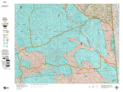 Wyoming HuntData LLC Mule Deer Unit 9 Summer, Winter Concentrations and Resident Herds digital map