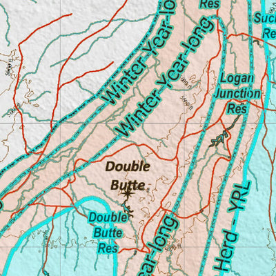 Wyoming HuntData LLC Mule Deer Unit 90 Summer, Winter Concentrations and Resident Herds digital map