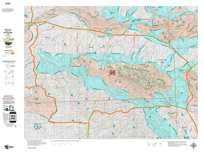 Wyoming HuntData LLC Mule Deer Unit 96 Summer, Winter Concentrations and Resident Herds digital map