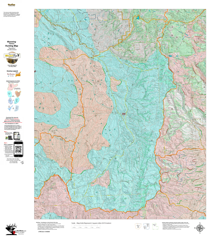 Wy Antelope Unit 115 Concentration Areas Map by Wyoming HuntData LLC ...