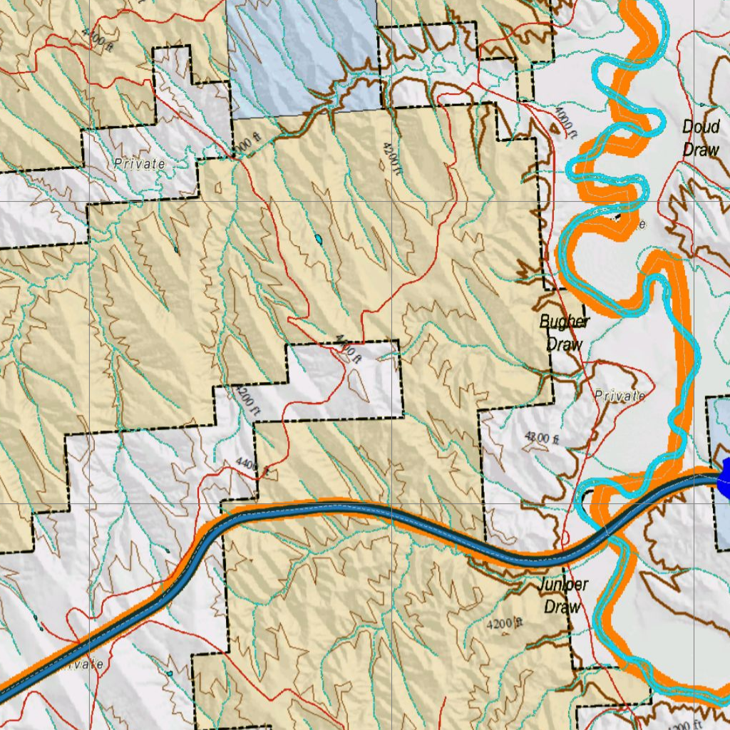 Wy Antelope Unit 22 with Land Ownership Map by Wyoming HuntData LLC ...