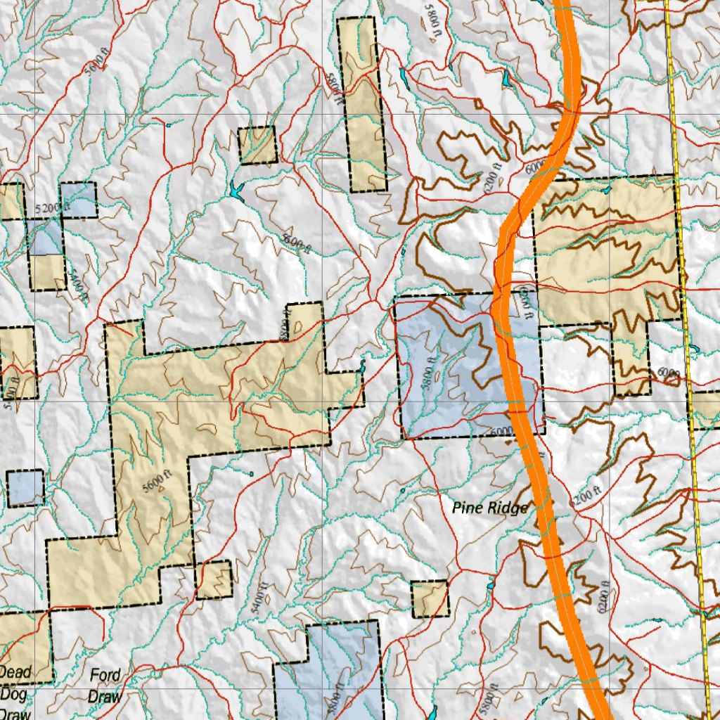 Wy Antelope Unit 25 with Land Ownership Map by Wyoming HuntData LLC ...