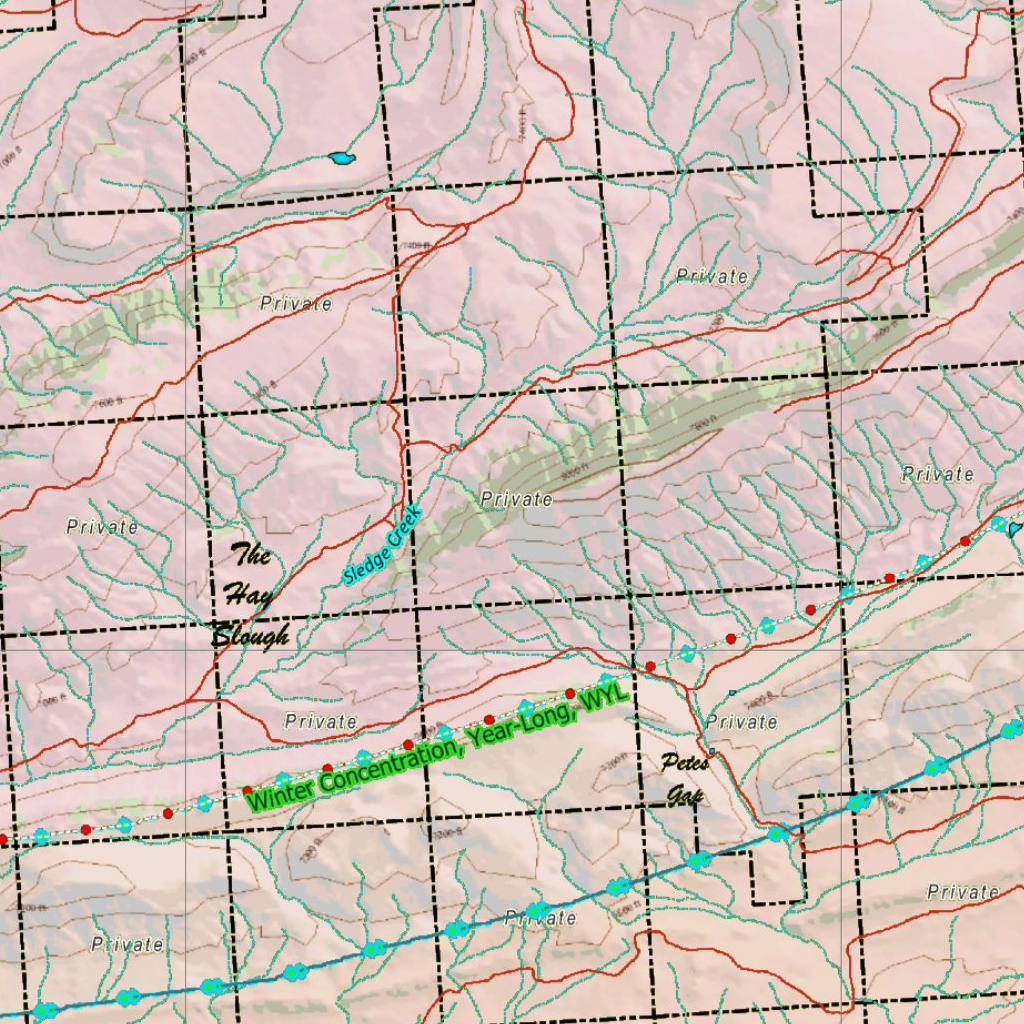 Wy Antelope Unit 47 Concentration Areas Map by Wyoming HuntData LLC ...