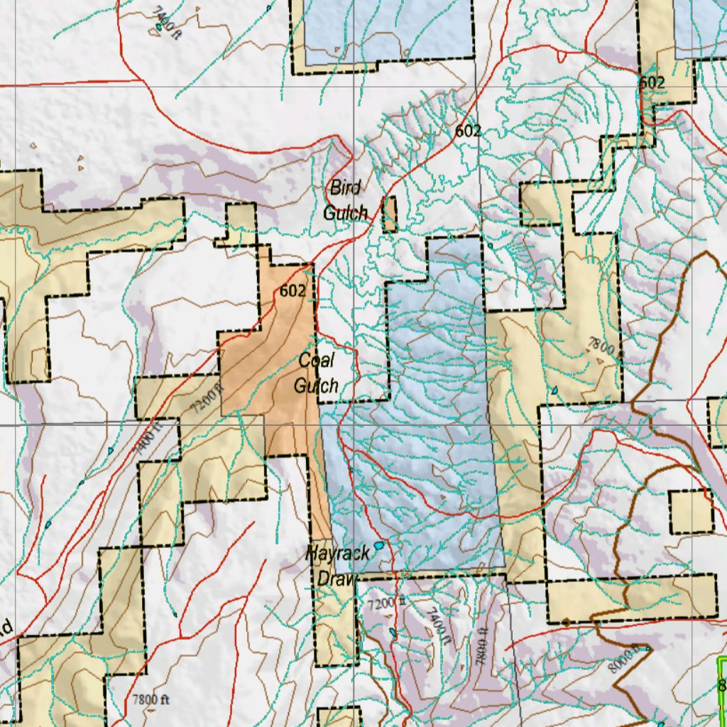 Wy Antelope Unit 53 with Land Ownership Map by Wyoming HuntData LLC ...