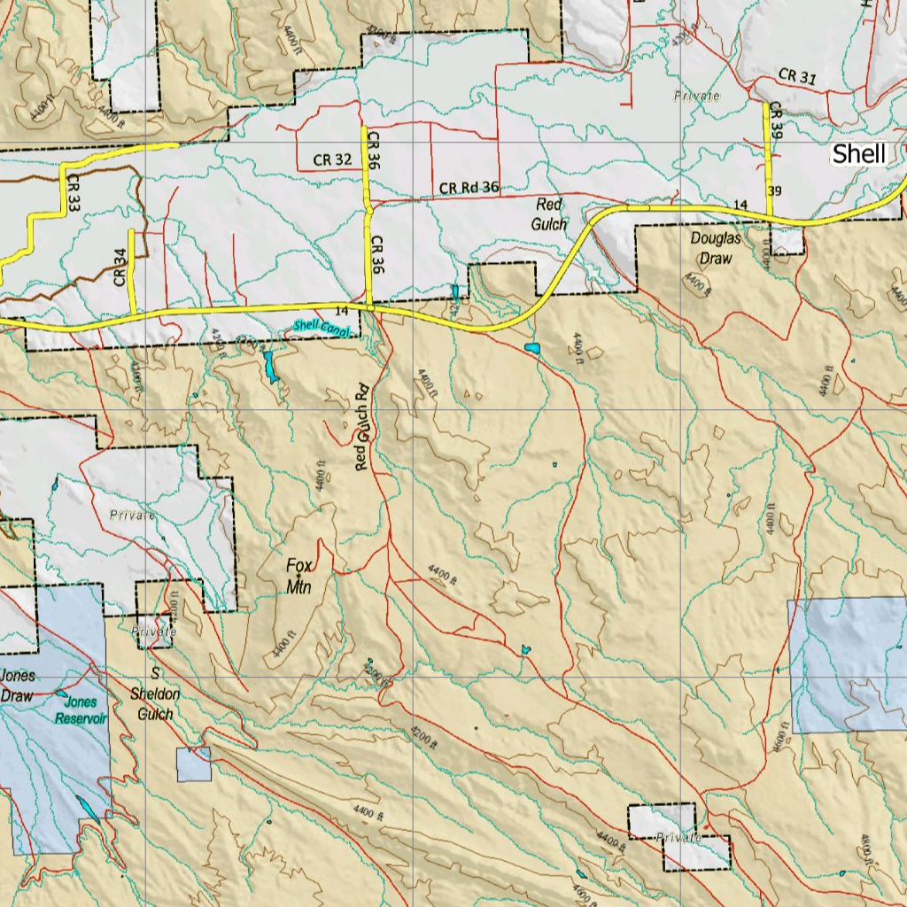 Shell Wy Map Wy Antelope Unit 79 with Land Ownership Map by Wyoming HuntData LLC ...