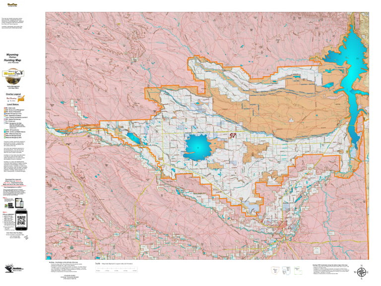 Wy Antelope Unit 97 with Land Ownership Map by Wyoming HuntData LLC ...